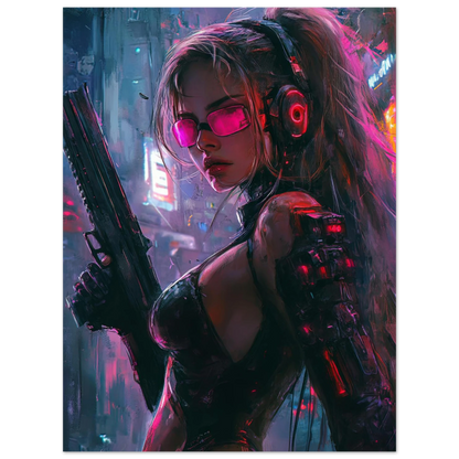 🧬Estampe d 'Art Affiche Cyber Girl Hors-série #4 – Art Mural Cyberpunk - Aura Studio Déco