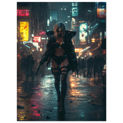 🌃Affiche Murale CYBERPUNK WAR GIRL 8☢️ - Aura Studio Déco