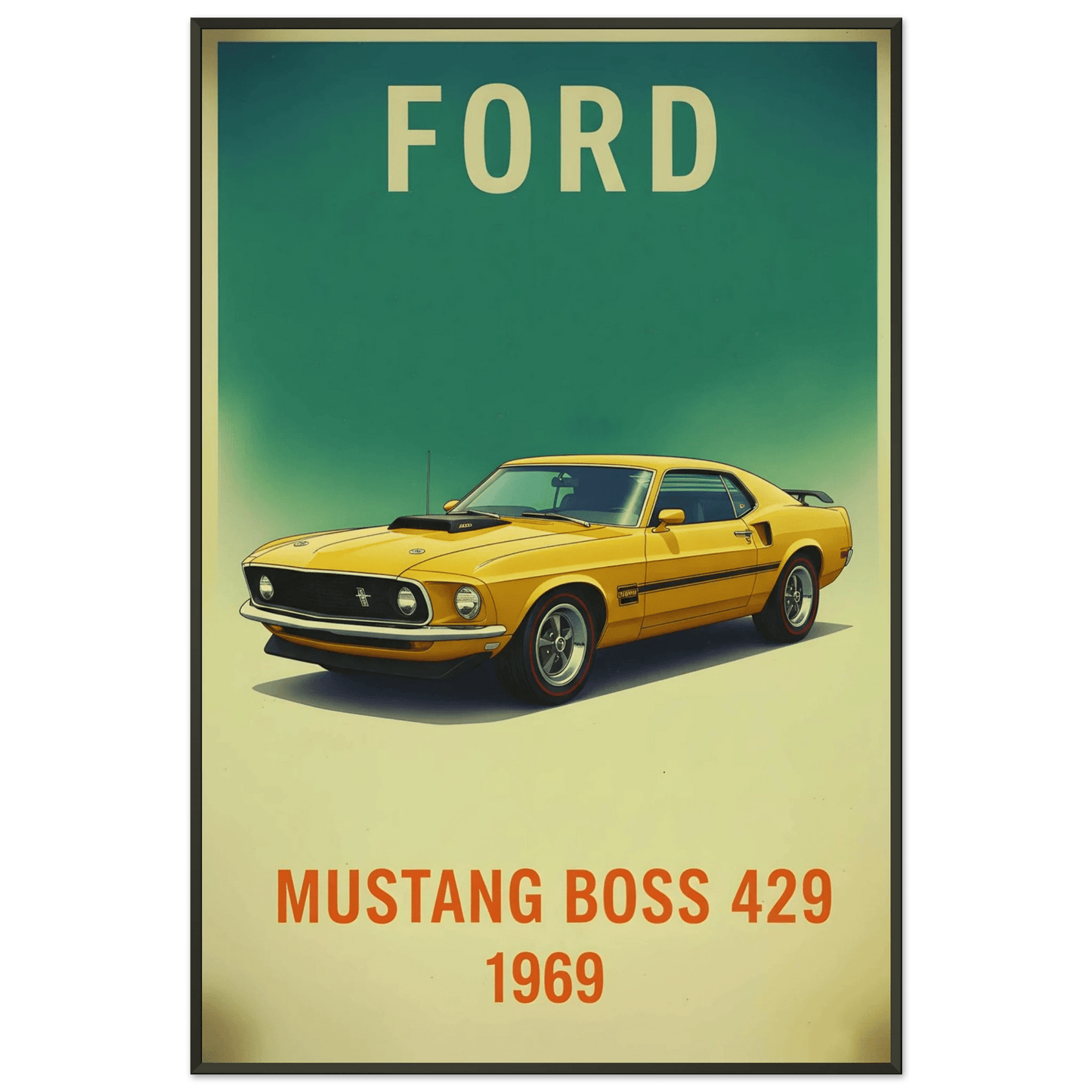 🏎️🏁Affiche Automobile Art' Legend 1969 Encadrée - Aura Studio Déco