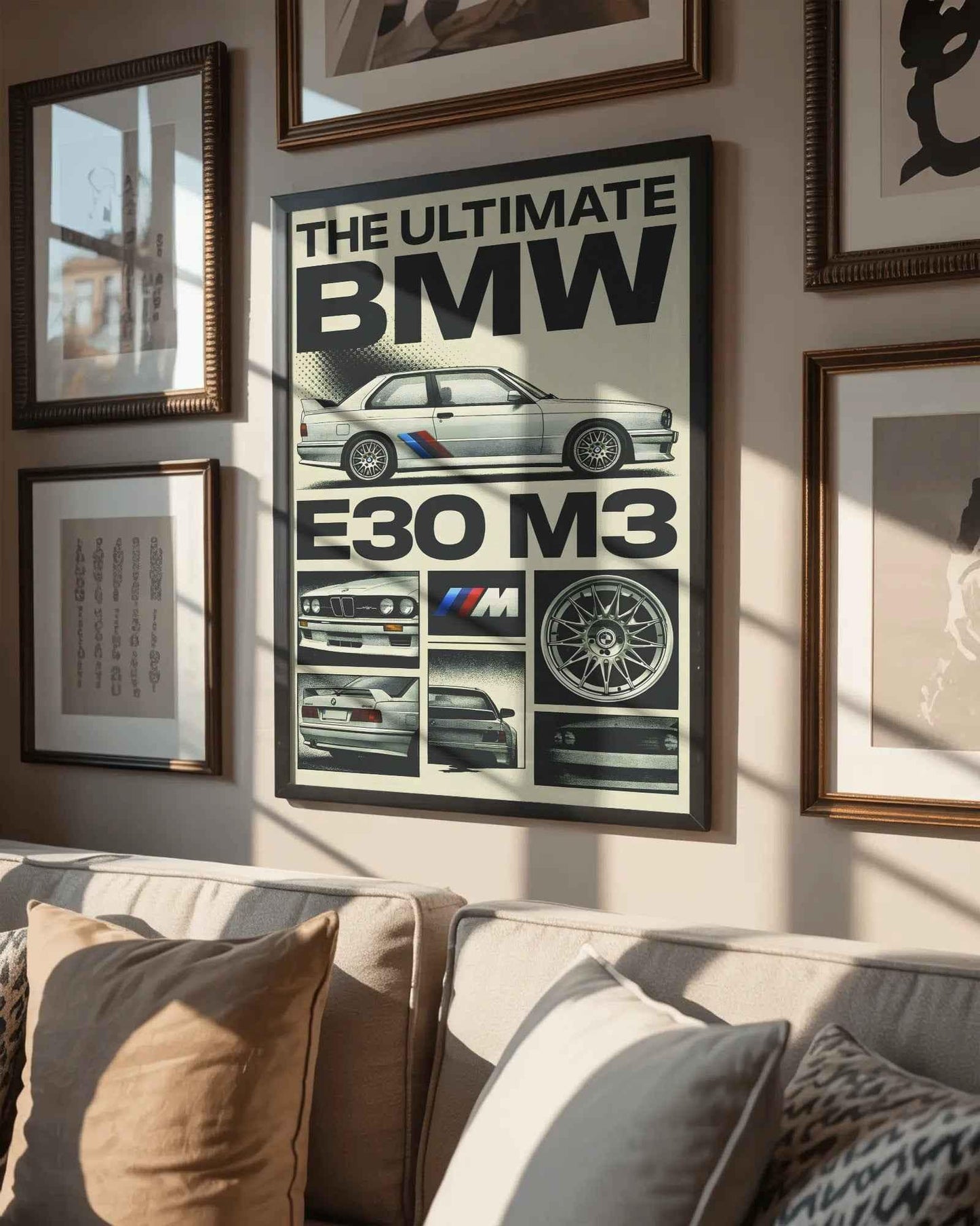 🏆🀣📺 Affiche Automobile Vintage Legend 90's Collage - Aura Studio Déco