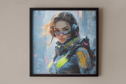 ☢️🧬Affiche Murale Survival Neon Fury Girls #4 - Aura Studio Déco