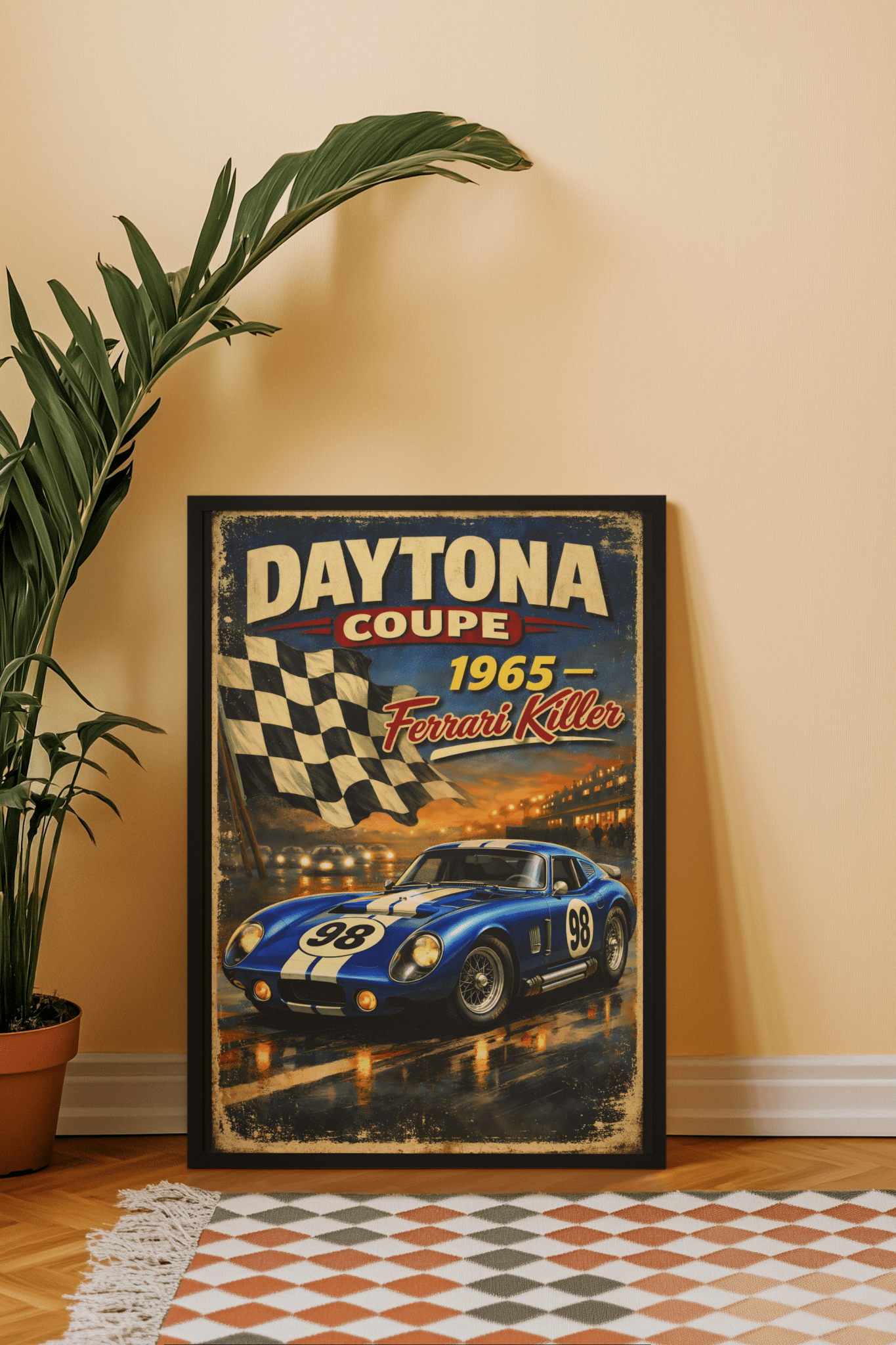 🏆🀣📺 Affiche Automobile Vintage Daytona - Aura Studio Déco