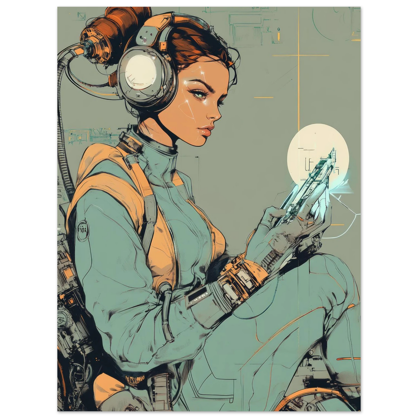 ✨ RETRO FUTUR MECHA WOMENS — Starship Series #48 - Aura Studio Déco