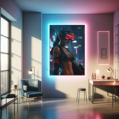 🧬 Affiche Murale CYBERPUNK WAR GIRL ULTIMATE 11☢️ - Aura Studio Déco