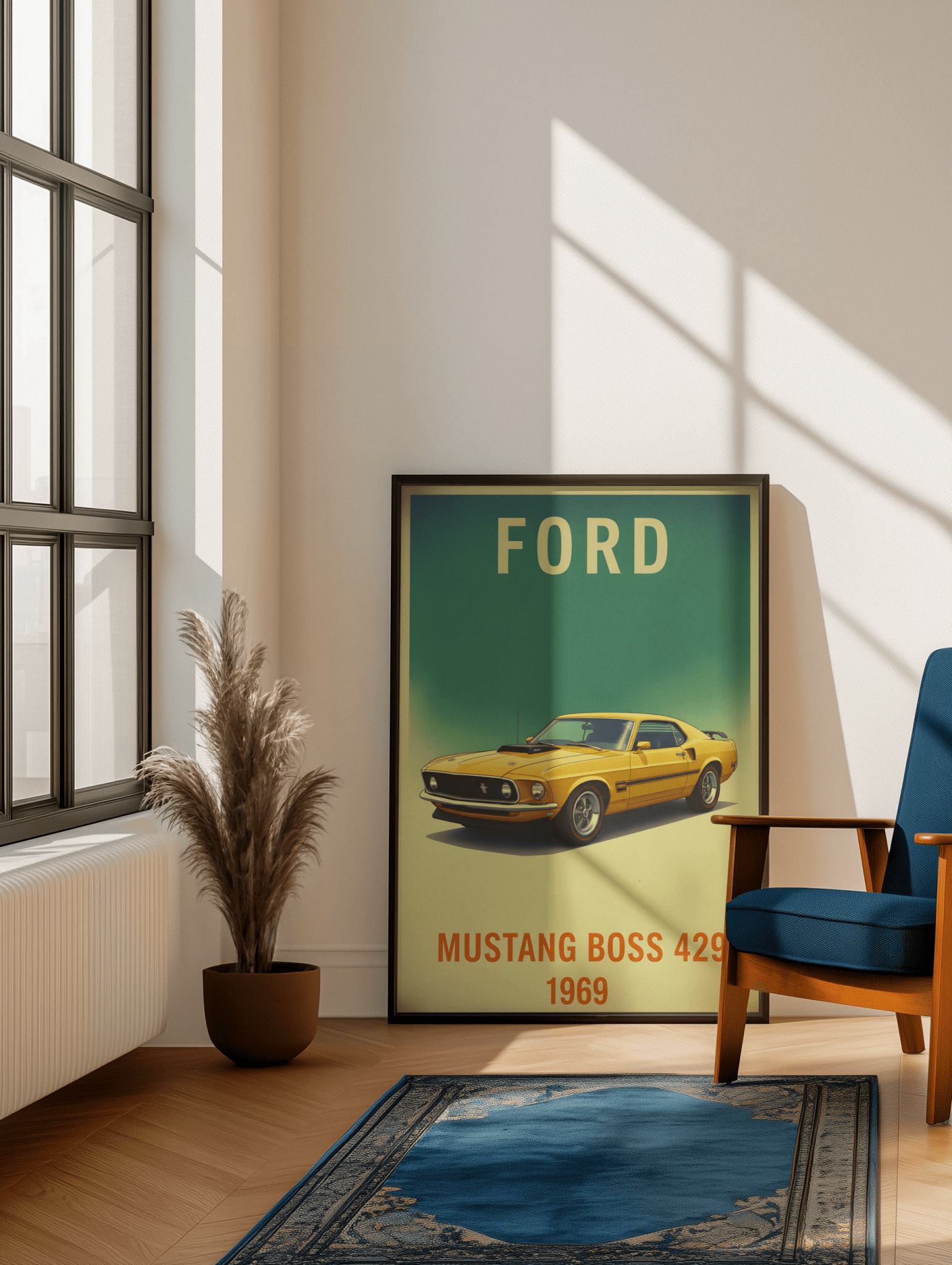 🏎️🏁Affiche Automobile Art' Legend 1969 Encadrée - Aura Studio Déco