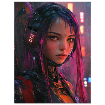 🧬Estampe d 'Art Affiche Cyber Girl Hors-série # 9 – Art Mural Cyberpunk - Aura Studio Déco
