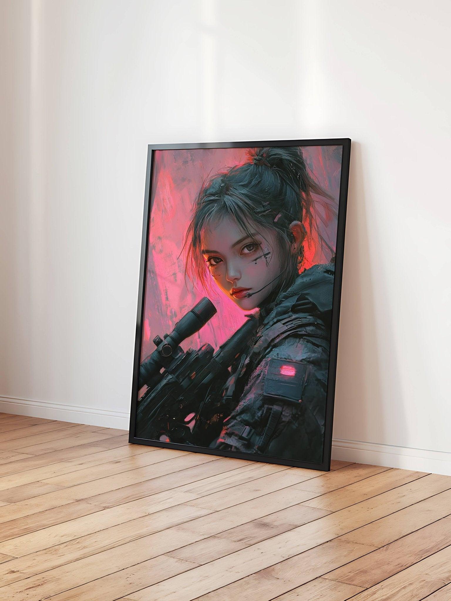 🧬Estampe d 'Art Affiche Cyber Girl Hors-série # 6 – Art Mural Cyberpunk - Aura Studio Déco