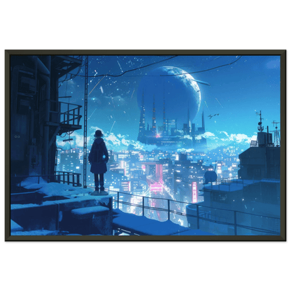 🐉🇯🇵✨ Affiche encadrée métal CLI-FI Anime Concept – Digital Horizon - Aura Studio Déco