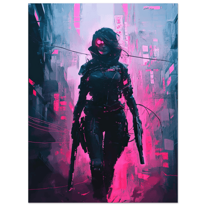 🧬Estampe d 'Art Affiche Cyber Girl Hors-série #1 – Art Mural Cyberpunk - Aura Studio Déco