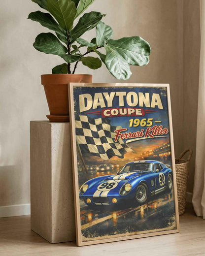🏆🀣📺 Affiche Automobile Vintage Daytona - Aura Studio Déco