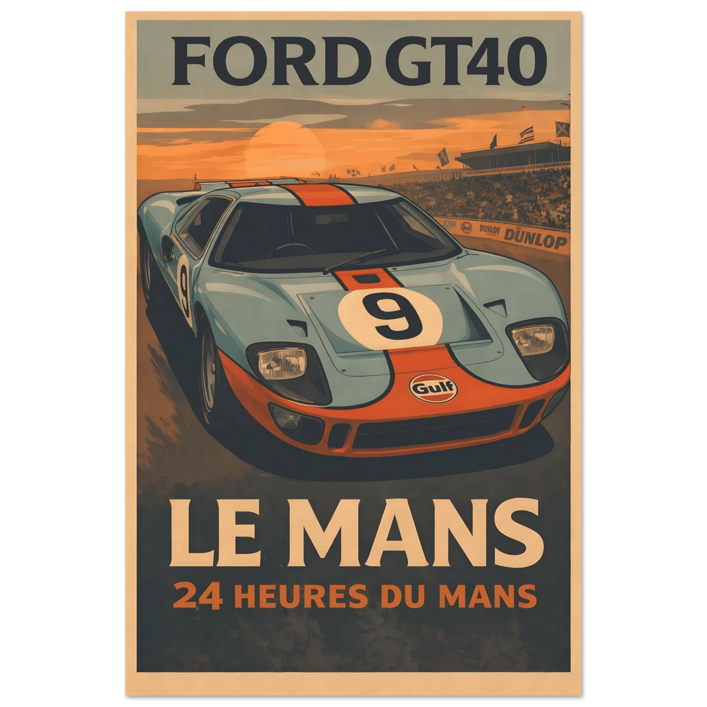 🏆🀣📺 Affiche Automobile Vintage Race Legend - Aura Studio Déco