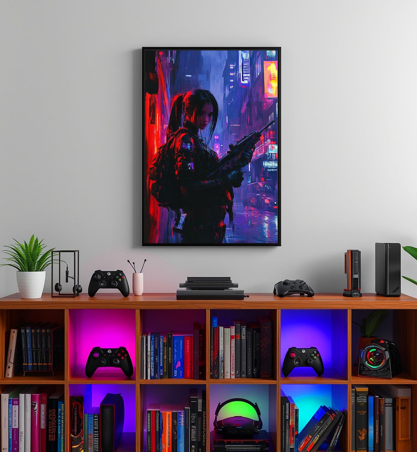 🌃🎮🌐🧬AFFICHE CYBERPUNK WAR GIRL ULTIMATE SERIE  13☢️ - Aura Studio Déco