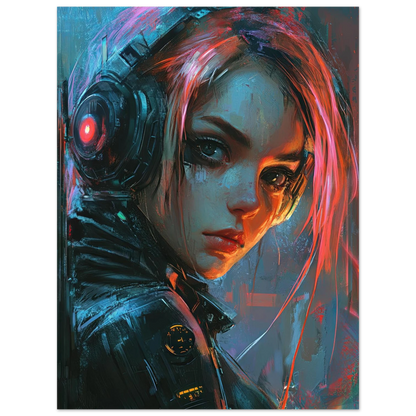 🧬Estampe d 'Art Affiche Cyber Girl Hors-série # 5 – Art Mural Cyberpunk - Aura Studio Déco