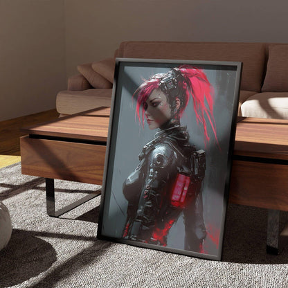 🧬Estampe d 'Art Affiche Cyber Girl Hors-série # 10 – Art Mural Cyberpunk - Aura Studio Déco