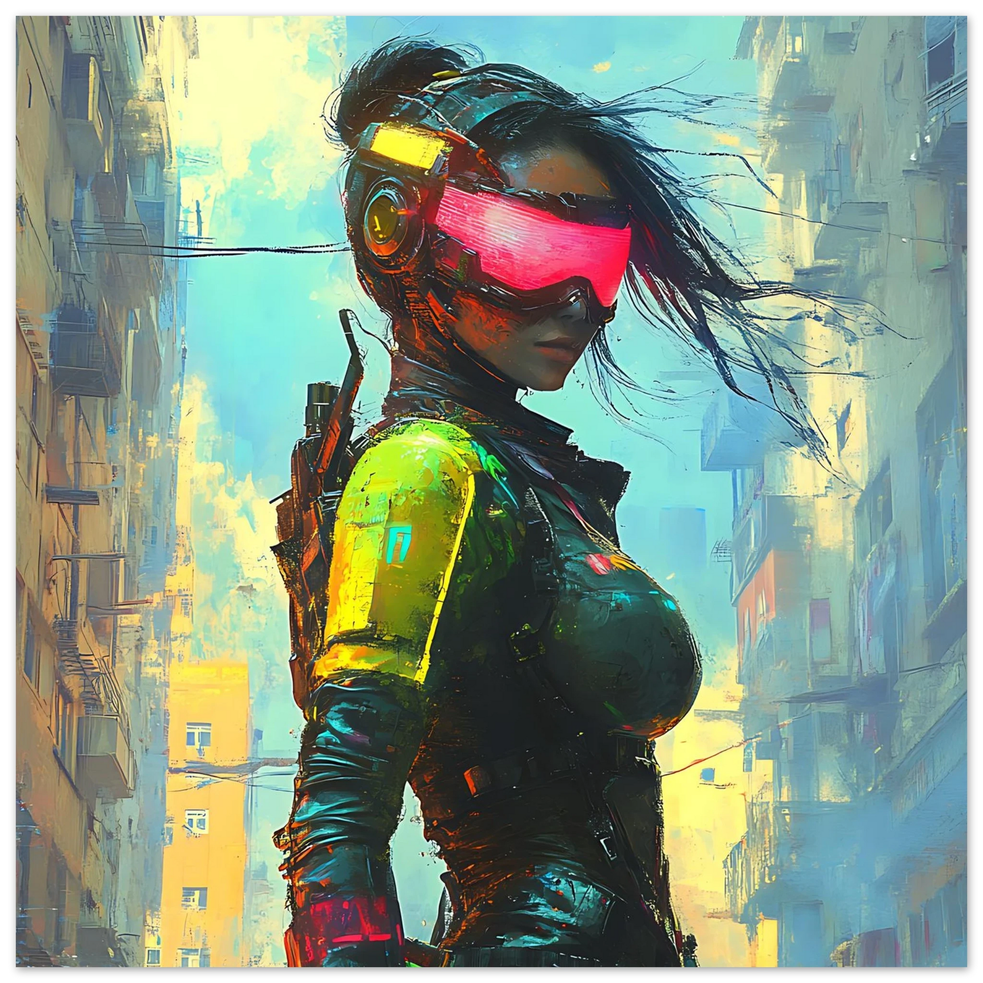 ☢️🧬Affiche Murale Survival Neon Fury Girls #1 - Aura Studio Déco