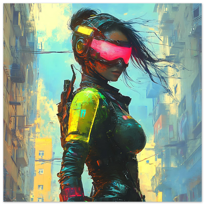 ☢️🧬Affiche Murale Survival Neon Fury Girls #1 - Aura Studio Déco