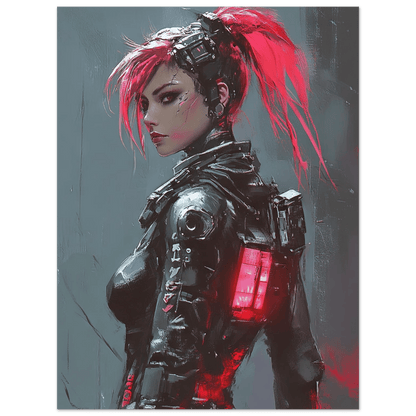 🧬Estampe d 'Art Affiche Cyber Girl Hors-série # 10 – Art Mural Cyberpunk - Aura Studio Déco