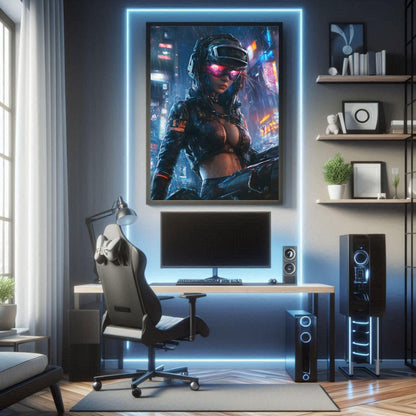 🌃🎮🌐🧬 CYBERPUNK WAR GIRL ULTIMATE SERIE  18☢️ - Aura Studio Déco