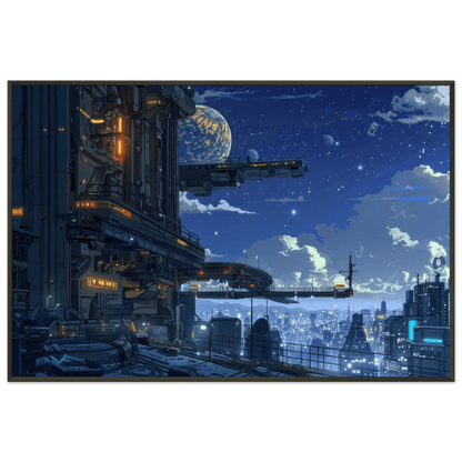 🐉🇯🇵✨ Affiche encadrée métal CLI-FI Anime Concept – Neo World - Aura Studio Déco