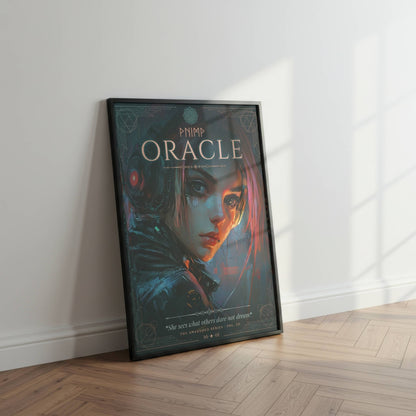 ☣️🧬 Série limitée Art Cyberpunk - Poster Cybergirl Oracle - Aura Studio Déco