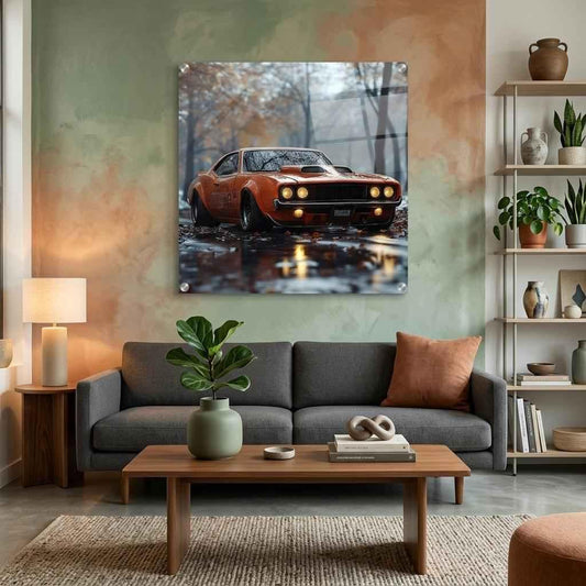 🏁⛽Tableau Acrylique Muscle Car #9🛢️Décoration Murale Luxe & Brillance - Aura Studio Déco