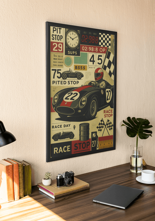 🏎️🏁Affiche Automobile Art' Design Encadrée - Aura Studio Déco