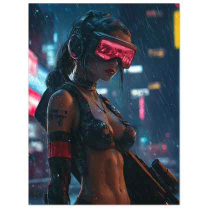 🧬 Affiche Murale CYBERPUNK WAR GIRL ULTIMATE 11☢️ - Aura Studio Déco