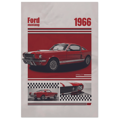 🏆🀣📺 Affiche Automobile Vintage Legend 1966 Red - Aura Studio Déco