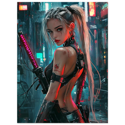 🎮Affiche murale Impresion Cybergirl Ultimate WAR SERIE 25☢️ - Aura Studio Déco