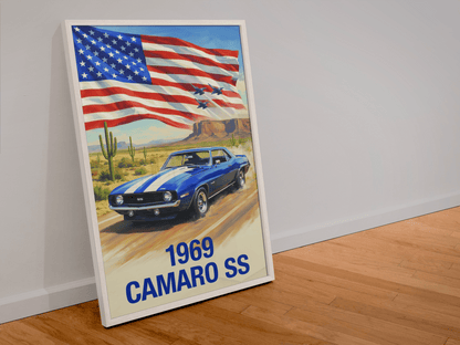 🏆🀣📺 Affiche Automobile Vintage 1969 Legend - Aura Studio Déco