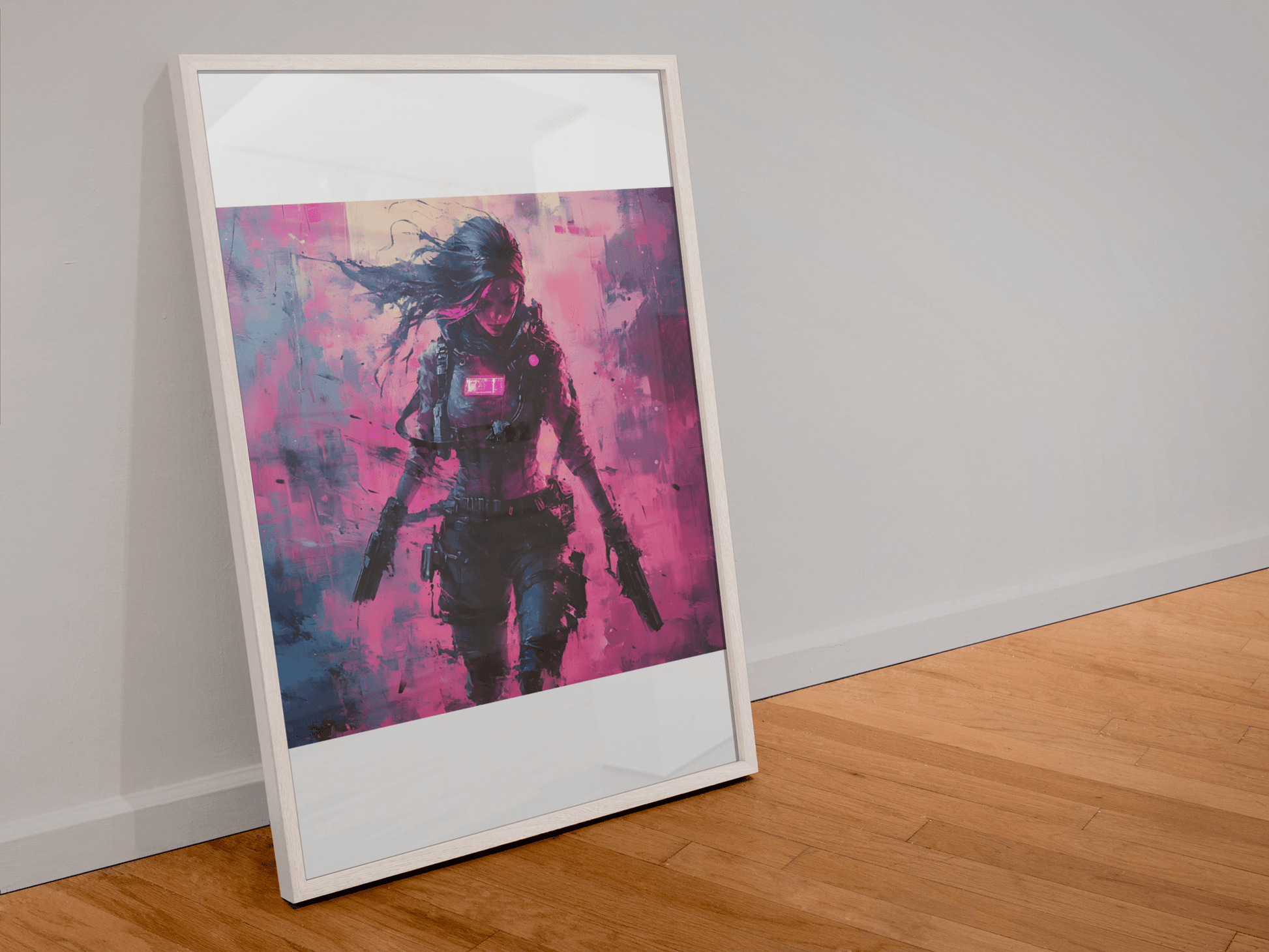 ☢️🧬Affiche Murale Survival Neon Fury Girls #2 - Aura Studio Déco