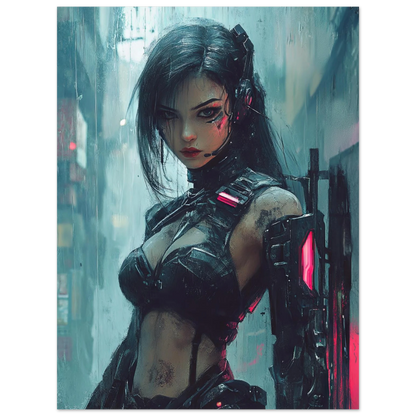 🎮Affiche Cyber Girl #36 – Art Mural Cyberpunk - Aura Studio Déco