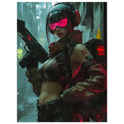 Affiche Murale  CYBERPUNK WAR GIRL ULTIMATE SERIE  9☢️ - Aura Studio Déco