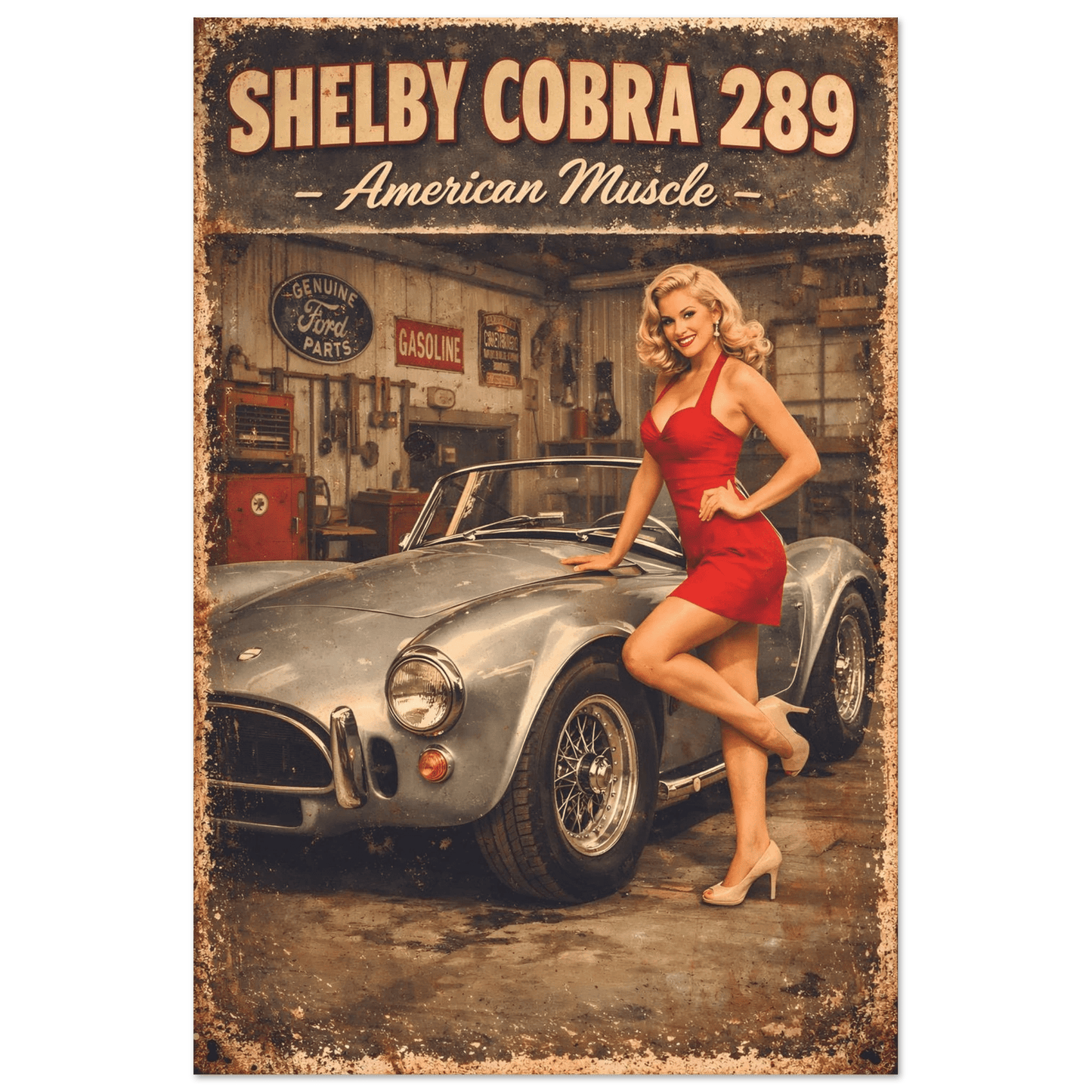 🏆🀣📺 Affiche Automobile Vintage Legend American Muscle - Aura Studio Déco