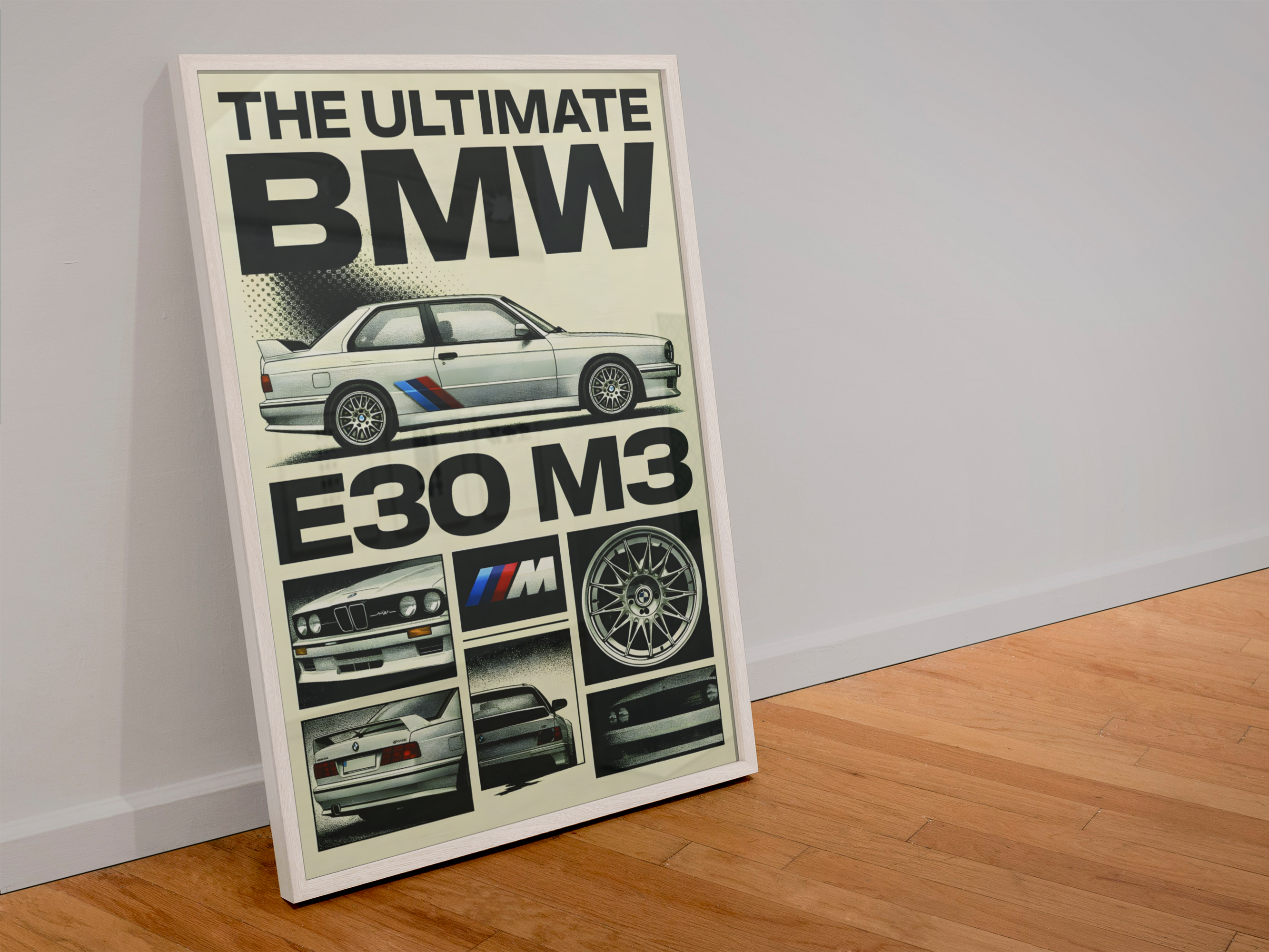 🏆🀣📺 Affiche Automobile Vintage Legend 90's Collage