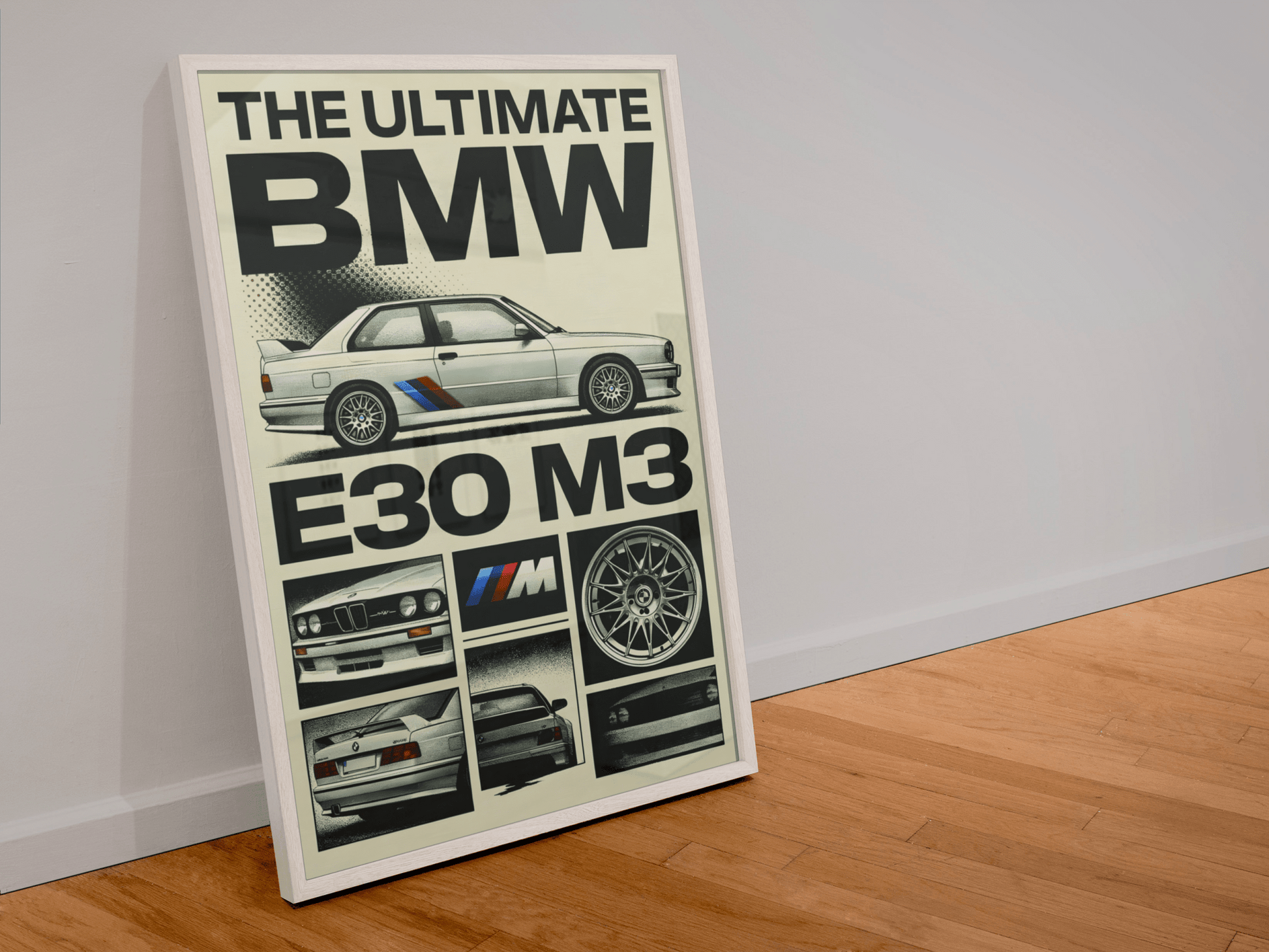 🏆🀣📺 Affiche Automobile Vintage Legend 90's Collage - Aura Studio Déco