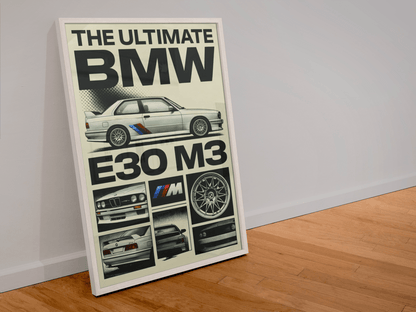 🏆🀣📺 Affiche Automobile Vintage Legend 90's Collage - Aura Studio Déco