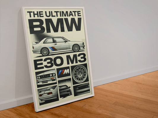 🏆🀣📺 Affiche Automobile Vintage Legend 90's Collage - Aura Studio Déco