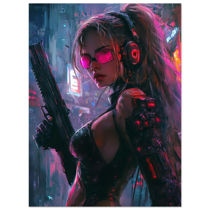 🧬Estampe d 'Art Affiche Cyber Girl Hors-série #4 – Art Mural Cyberpunk - Aura Studio Déco