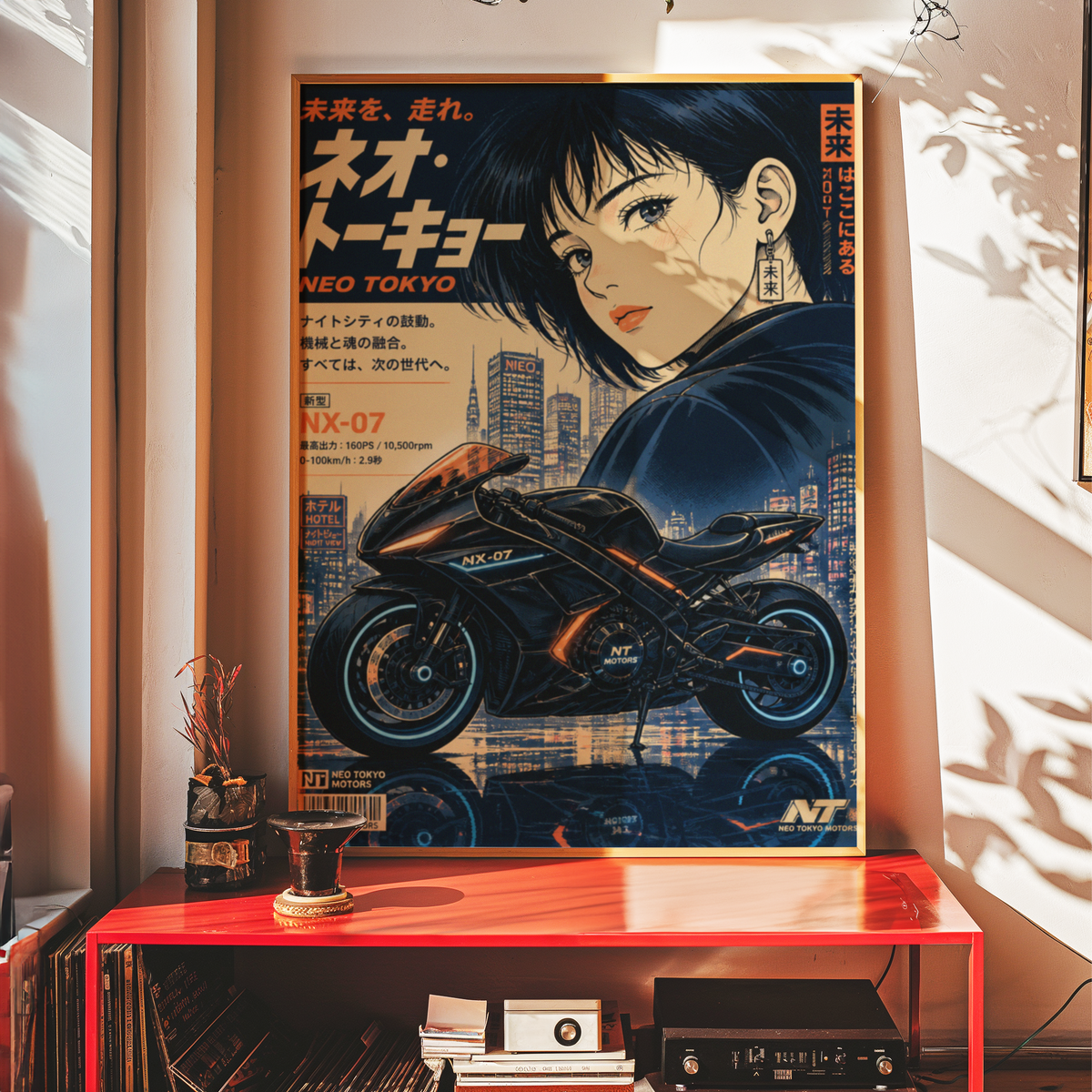 Affiche Moto Cyberpunk | Neo Tokyo Woman Rider