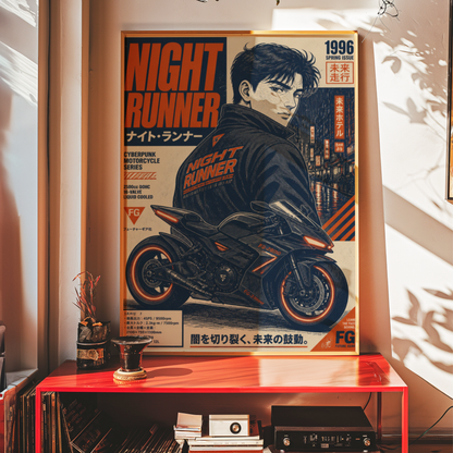 Affiche Moto Cyberpunk | Night Runner & Neo Tokyo