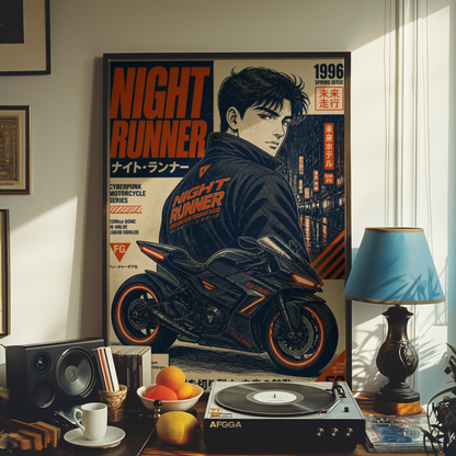 Affiche Moto Cyberpunk | Night Runner & Neo Tokyo