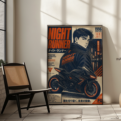 Affiche Moto Cyberpunk | Night Runner & Neo Tokyo