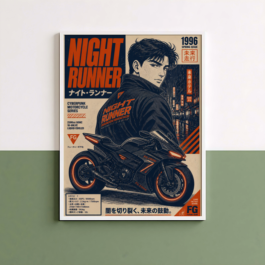 Affiche Moto Cyberpunk | Night Runner & Neo Tokyo