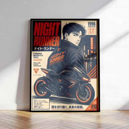 Affiche Moto Cyberpunk | Night Runner & Neo Tokyo