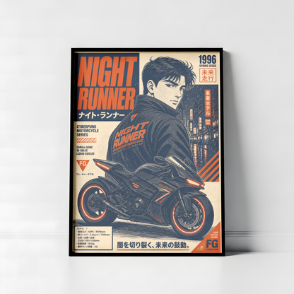Affiche Moto Cyberpunk | Night Runner & Neo Tokyo