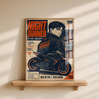 Affiche Moto Cyberpunk | Night Runner & Neo Tokyo