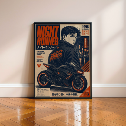 Affiche Moto Cyberpunk | Night Runner & Neo Tokyo