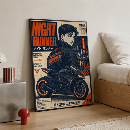 Affiche Moto Cyberpunk | Night Runner & Neo Tokyo