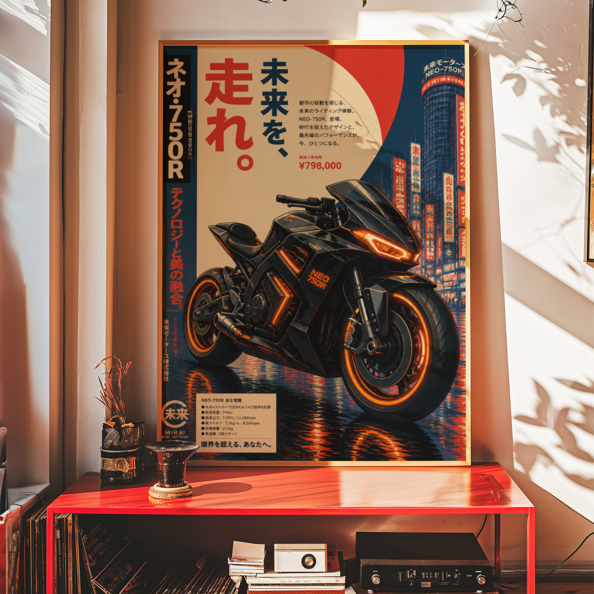 Affiche Moto Cyberpunk | Neo 750R & Neon City